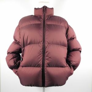 UUUU Maroon Burgundy Puff  Zip Up Fitted Jacket L